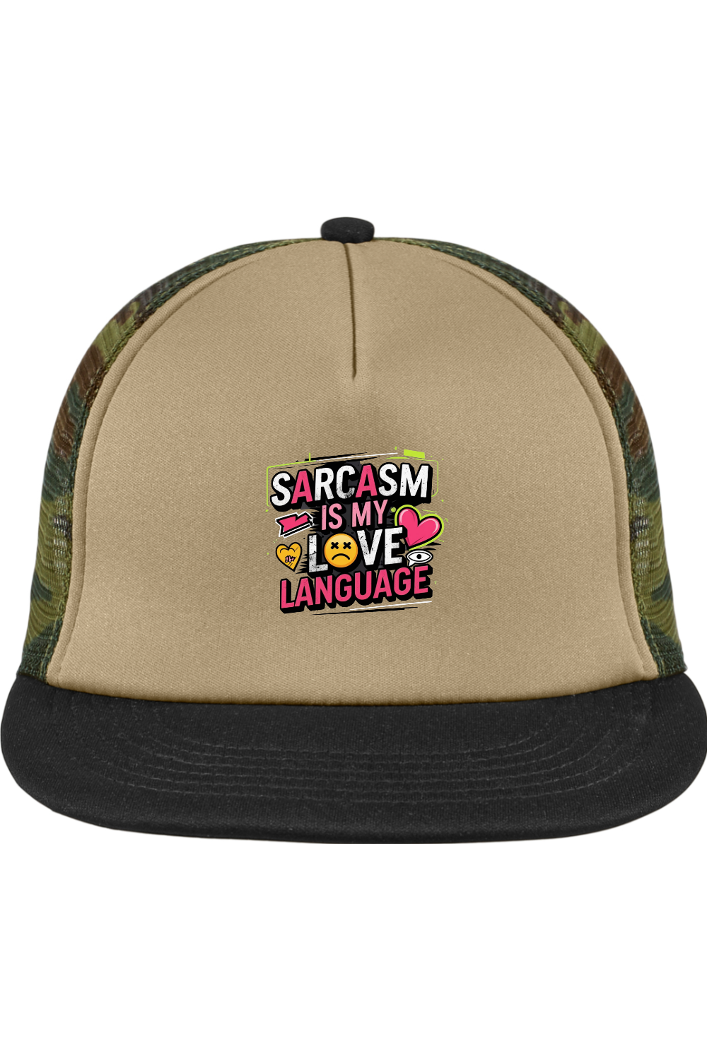 Trucker Style Snapback Cap with Sarcasm Design