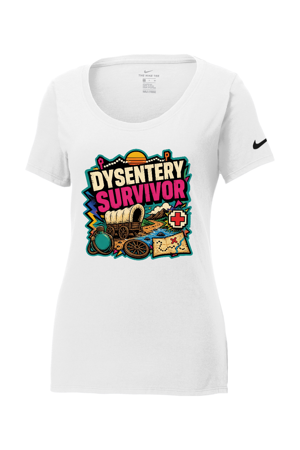 Nike Ladies Core Cotton Scoop Neck Tee: Dysentery Survivor