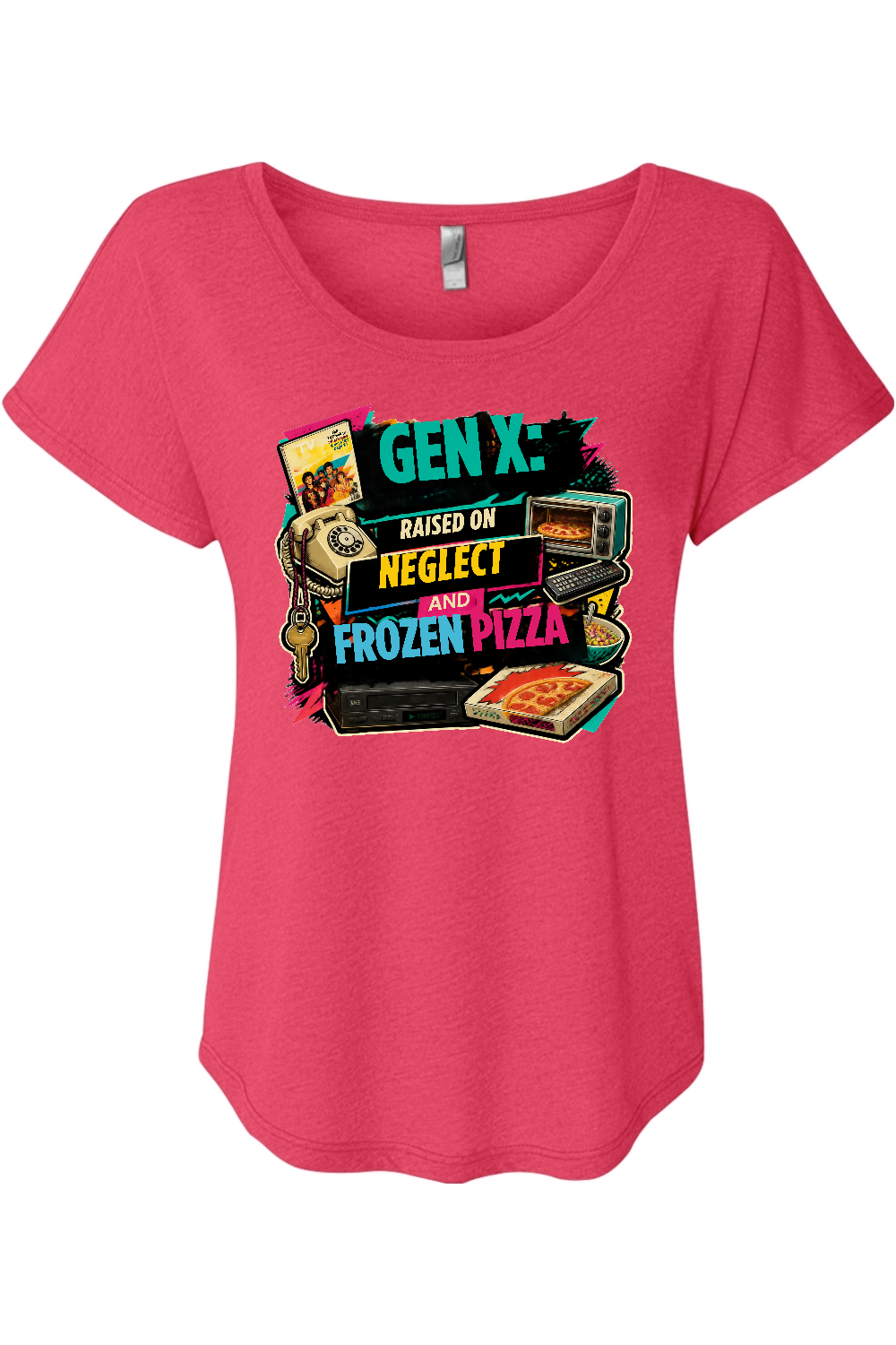 GEN X Raised on neglect and frozen pizza Women's Triblend Dolman Tee