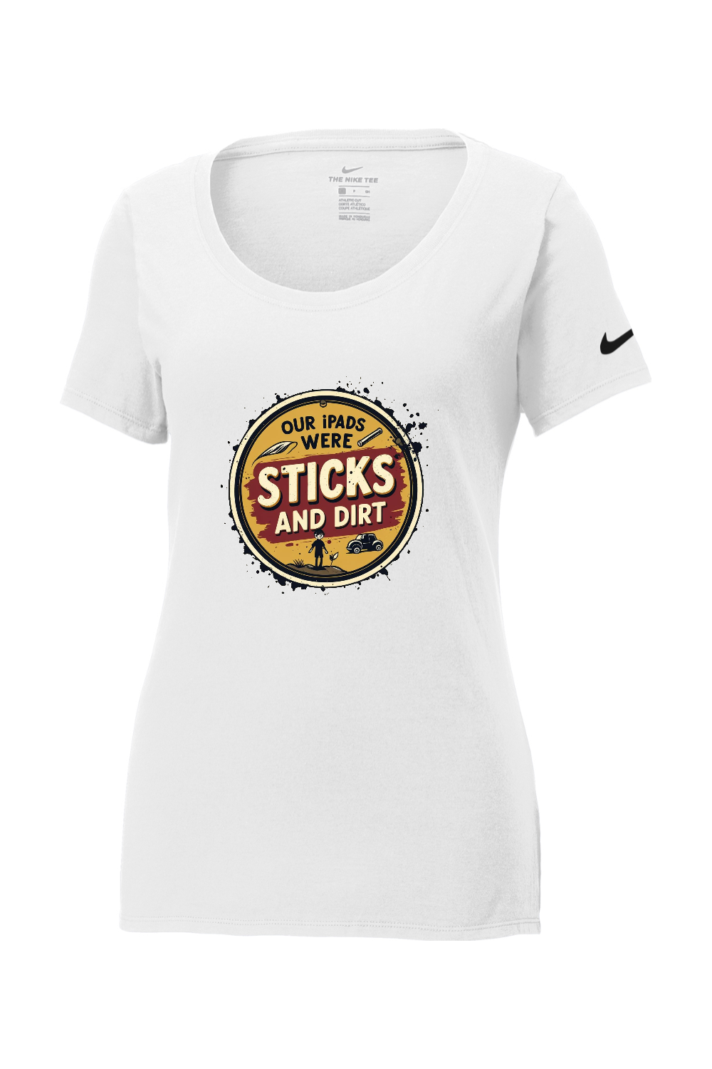 Nike Ladies Core Cotton Scoop Neck Tee: Sticks and Dirt