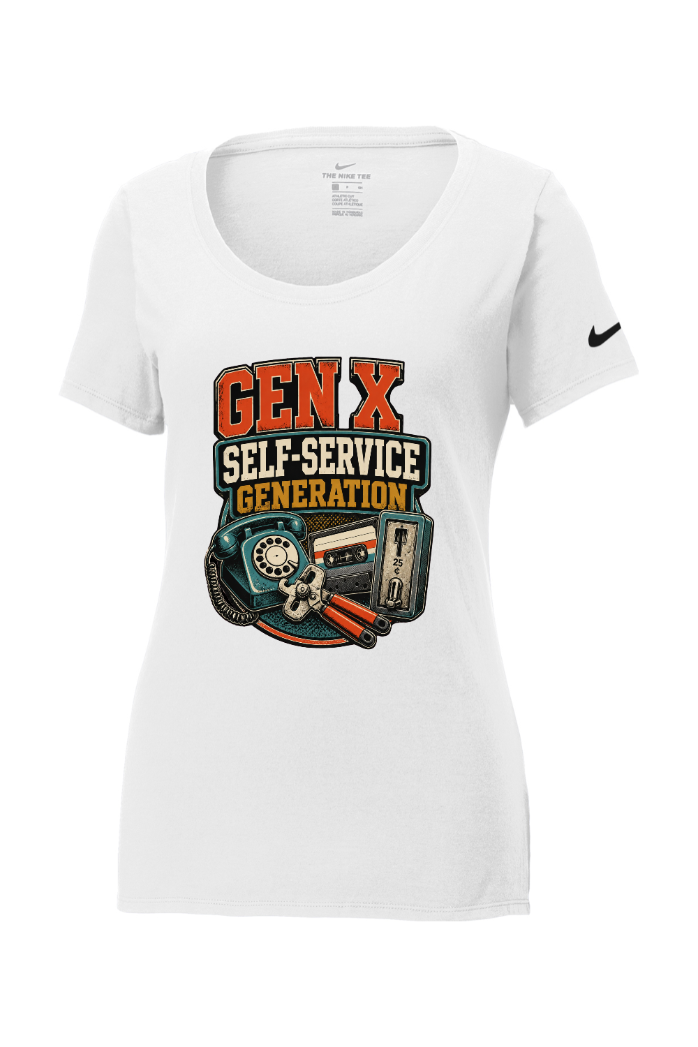 Nike Ladies Core Cotton Scoop Neck Tee: GEN X Self Service Generation