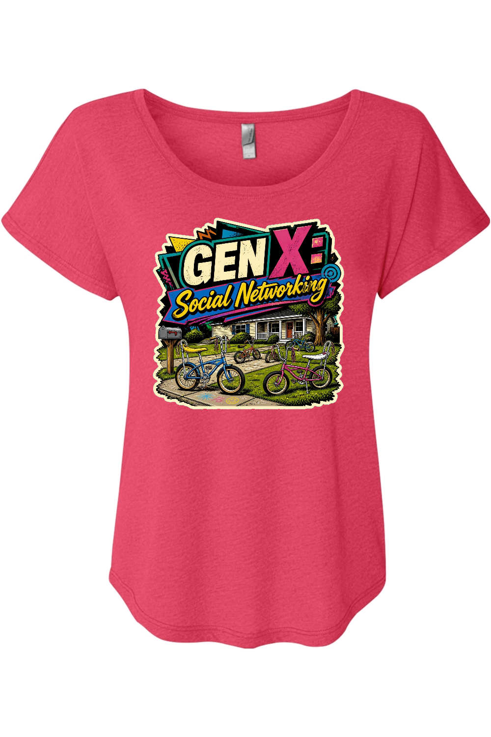 GEN X Social Networking Women's Triblend Dolman Tee