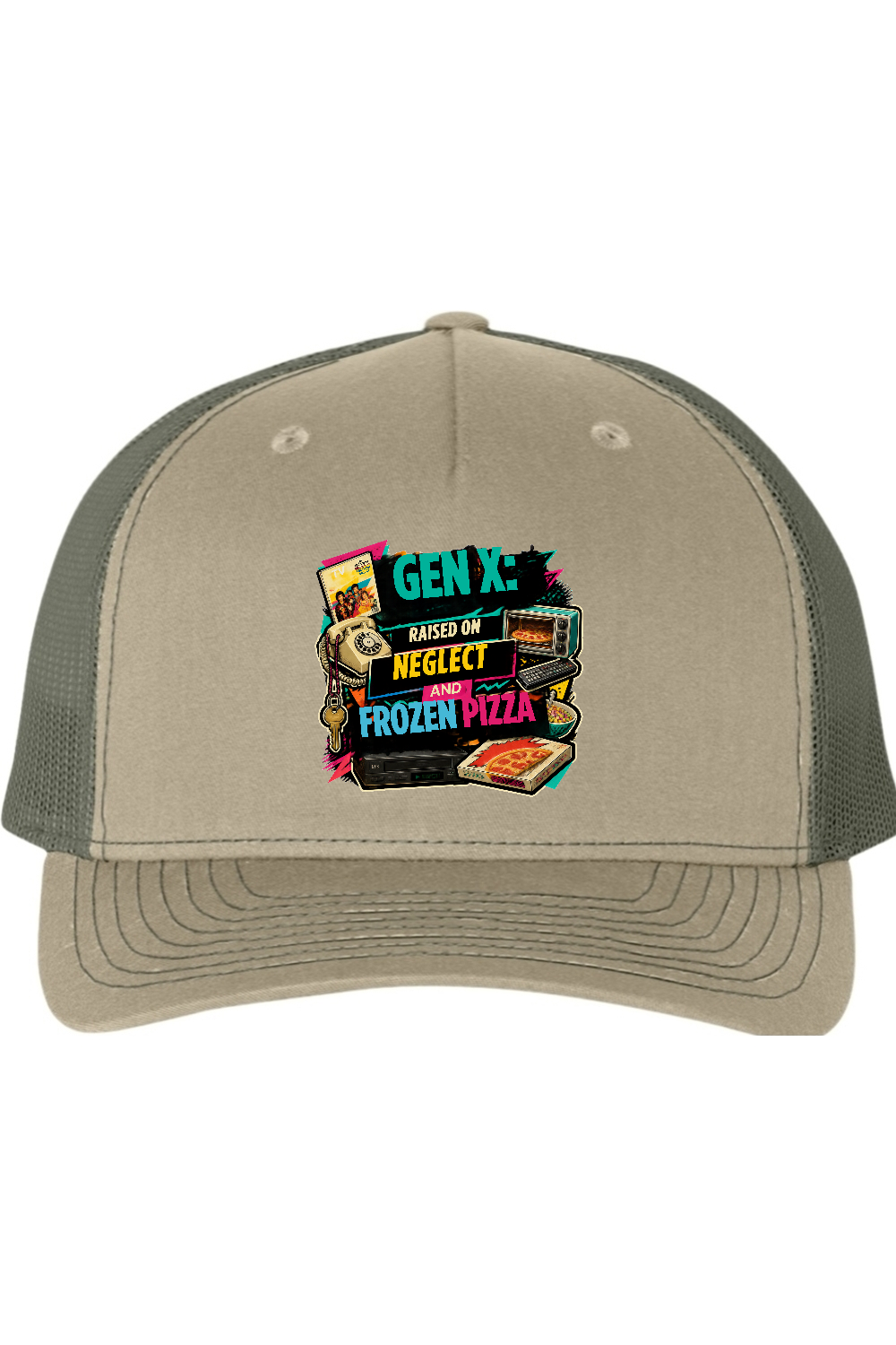Richardson Trucker Cap: GEN X Raised on neglect and frozen pizza
