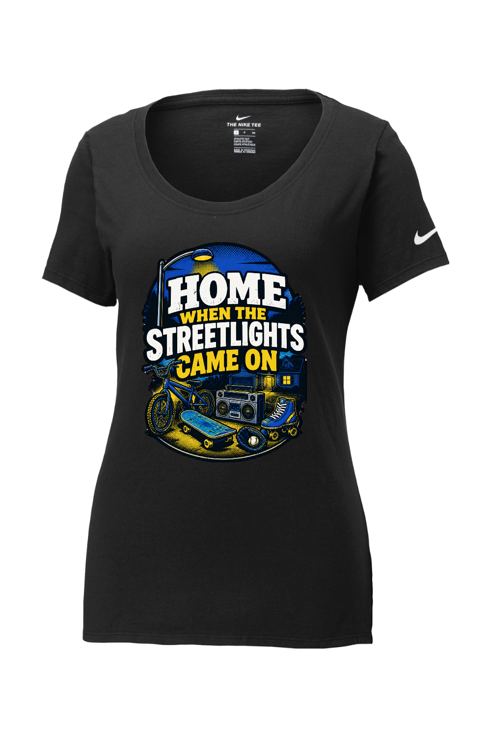Nike Ladies Core Cotton Scoop Neck Tee: HOME WHEN THE STREETLIGHTS CAME ON