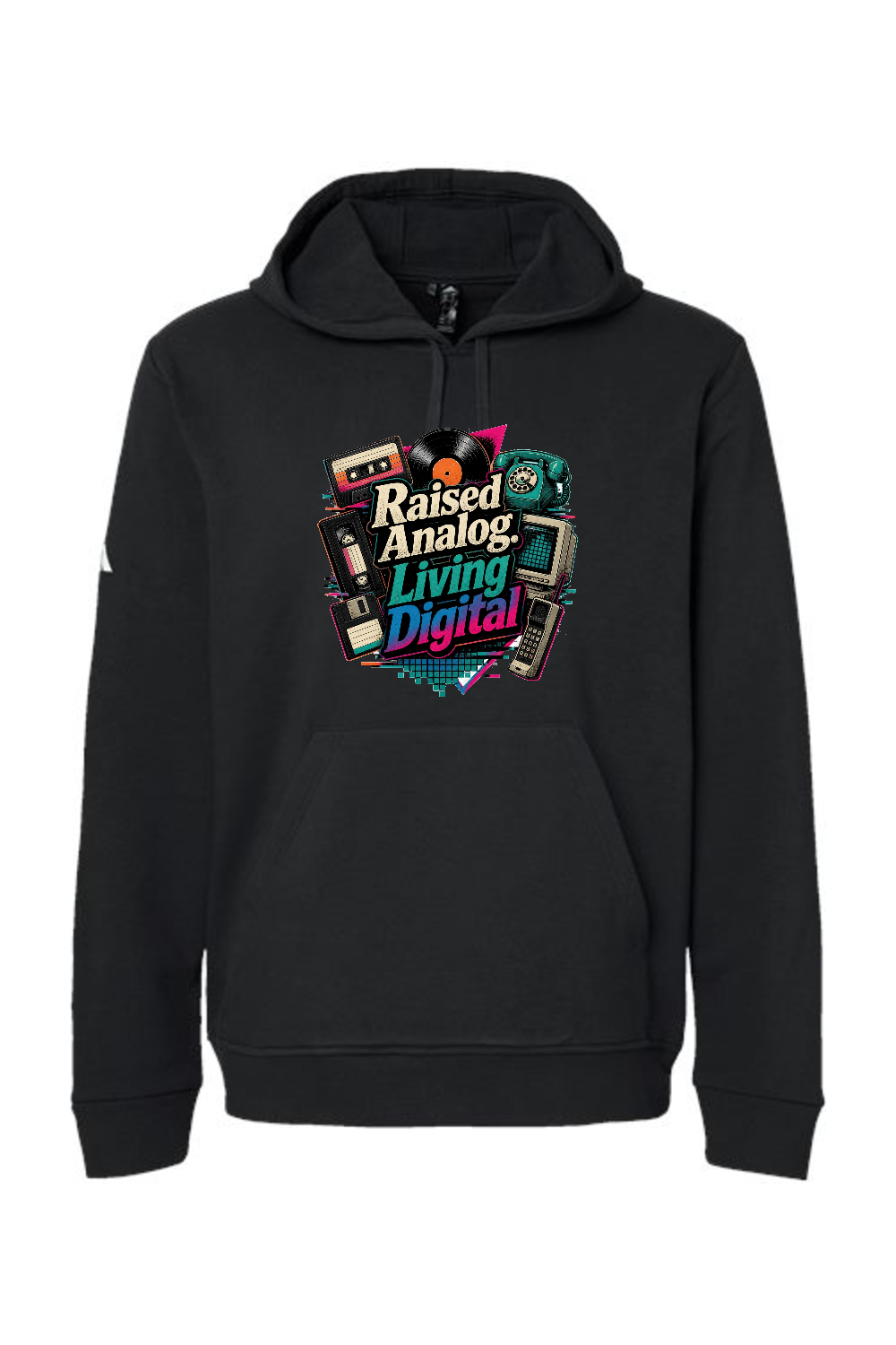 Adidas Fleece Hooded Sweatshirt: Raised Analog. Living Digital