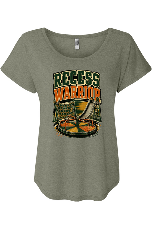 Recess Warrior Women's Triblend Dolman Tee