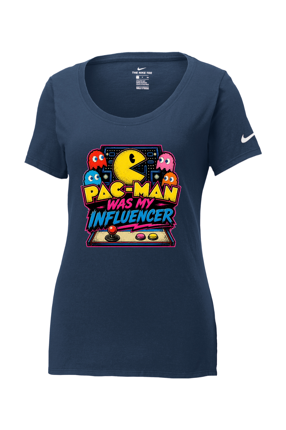 Nike Ladies Core Cotton Scoop Neck Tee: Pac-Man Was My Influencer