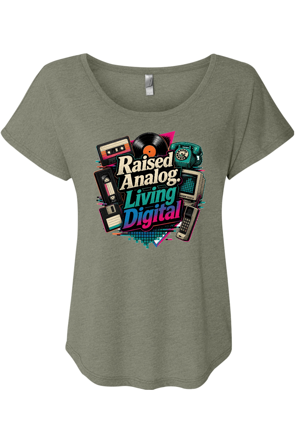 Raised Analog. Living Digital Women's Triblend Dolman Tee