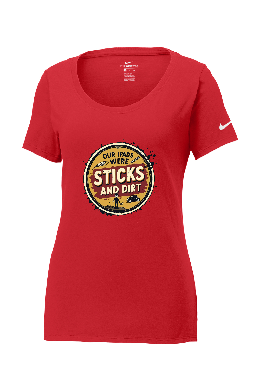 Nike Ladies Core Cotton Scoop Neck Tee: Sticks and Dirt