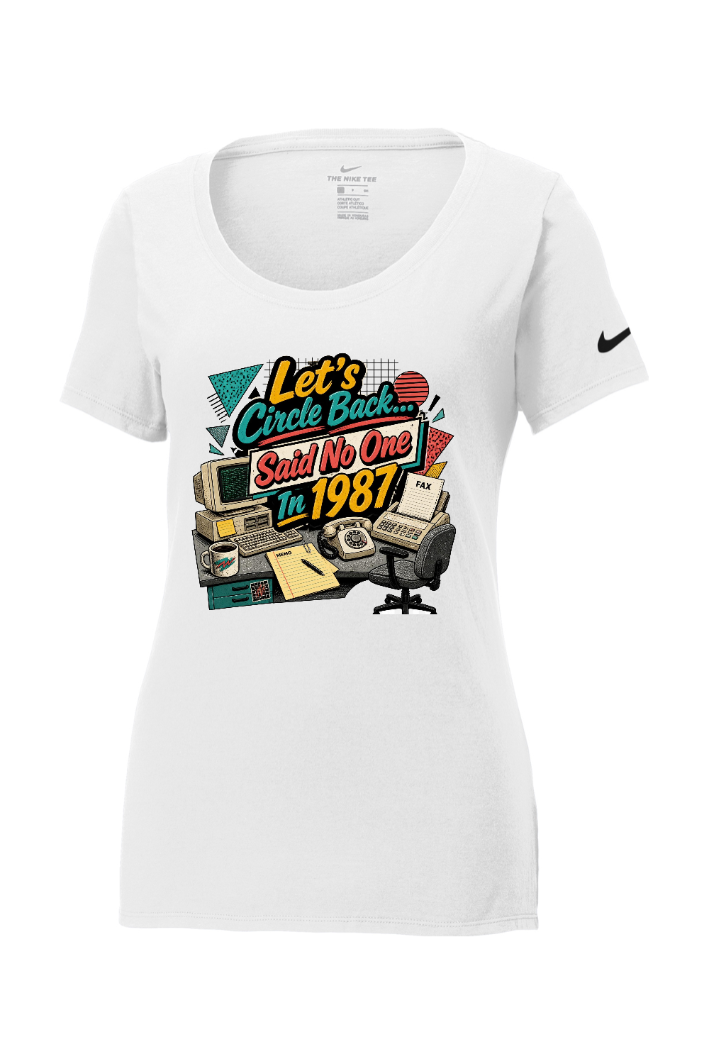 Nike Ladies Core Cotton Scoop Neck Tee: Let's Circle Back... Said No One In 1987