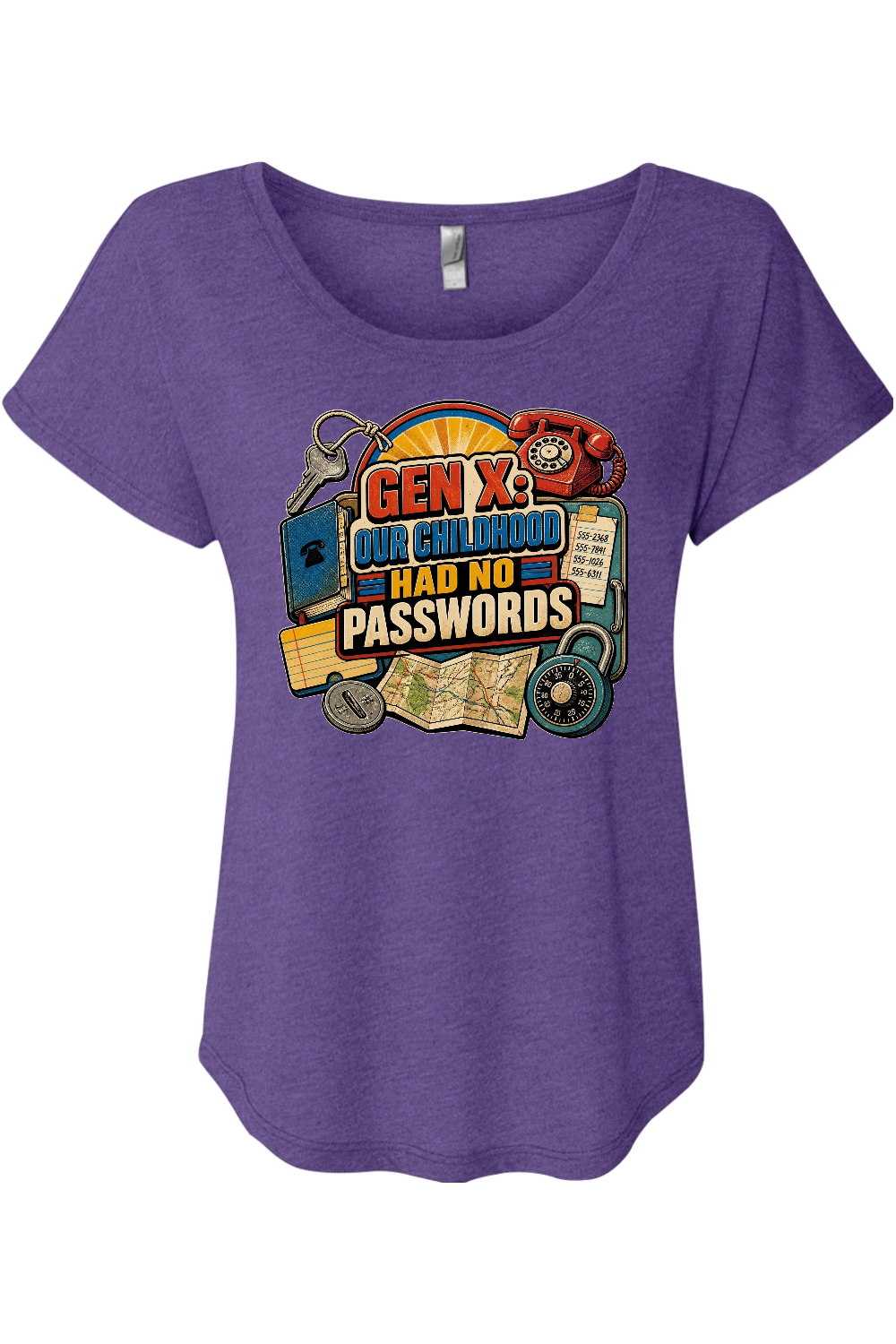 GEN X OUR CHILDHOOD HAD NO PASSWORDS Women's Triblend Dolman Tee