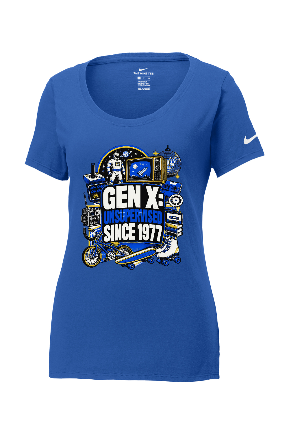 Nike Ladies Core Cotton Scoop Neck Tee: GEN X UNSUPERVISED SINCE 1977