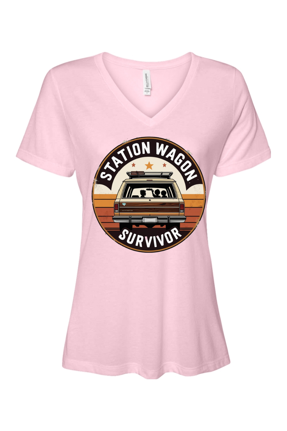Relaxed Fit Women's V-Neck T-Shirt - Station Wagon Survivor