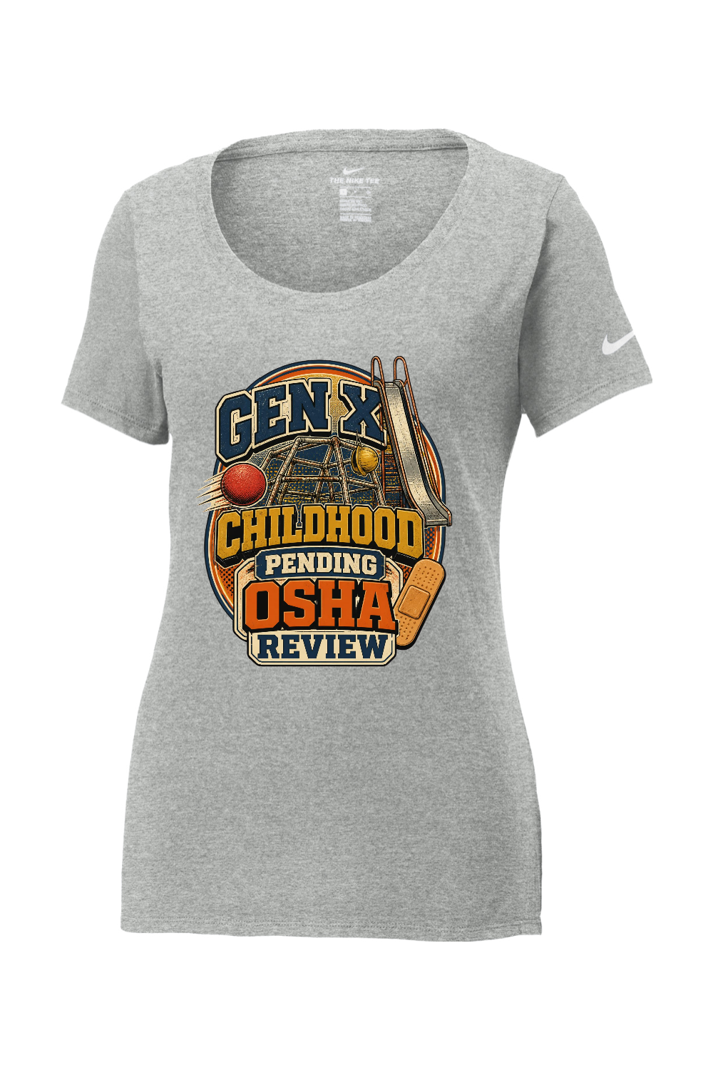 Nike Ladies Core Cotton Scoop Neck Tee: GEN X Childhood Pending OSHA Review
