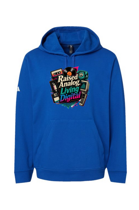 Adidas Fleece Hooded Sweatshirt: Raised Analog. Living Digital