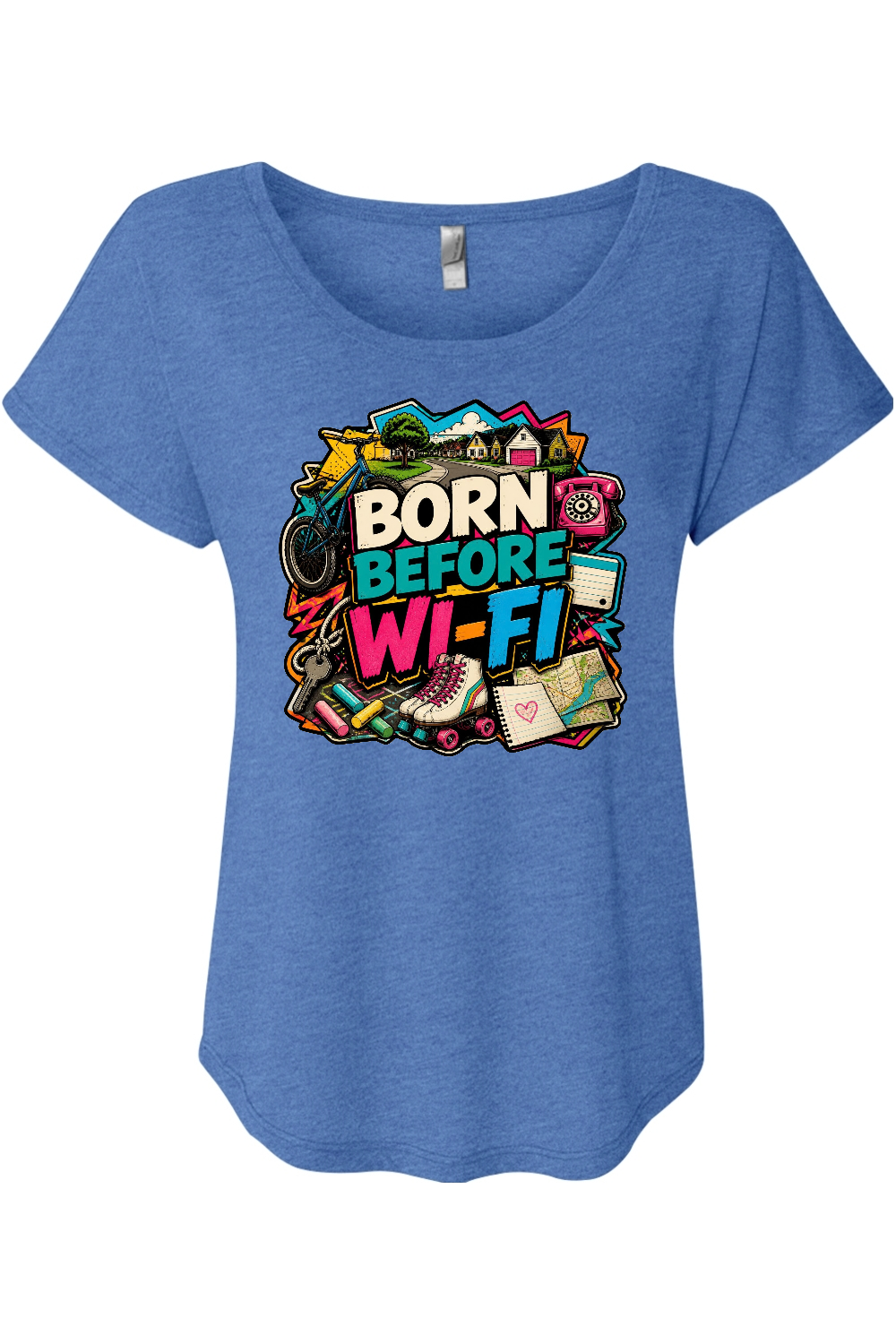 BORN BEFORE WI-FI Women's Triblend Dolman Tee