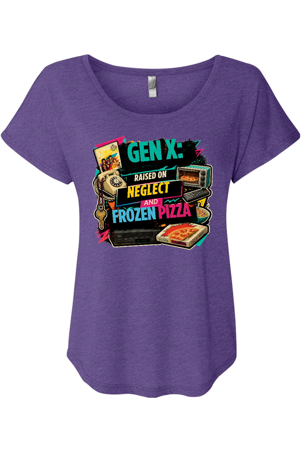 GEN X Raised on neglect and frozen pizza Women's Triblend Dolman Tee