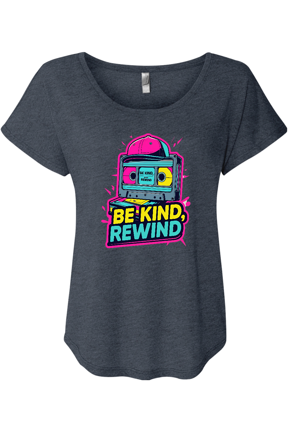Be Kind Rewind Women's Triblend Dolman Tee