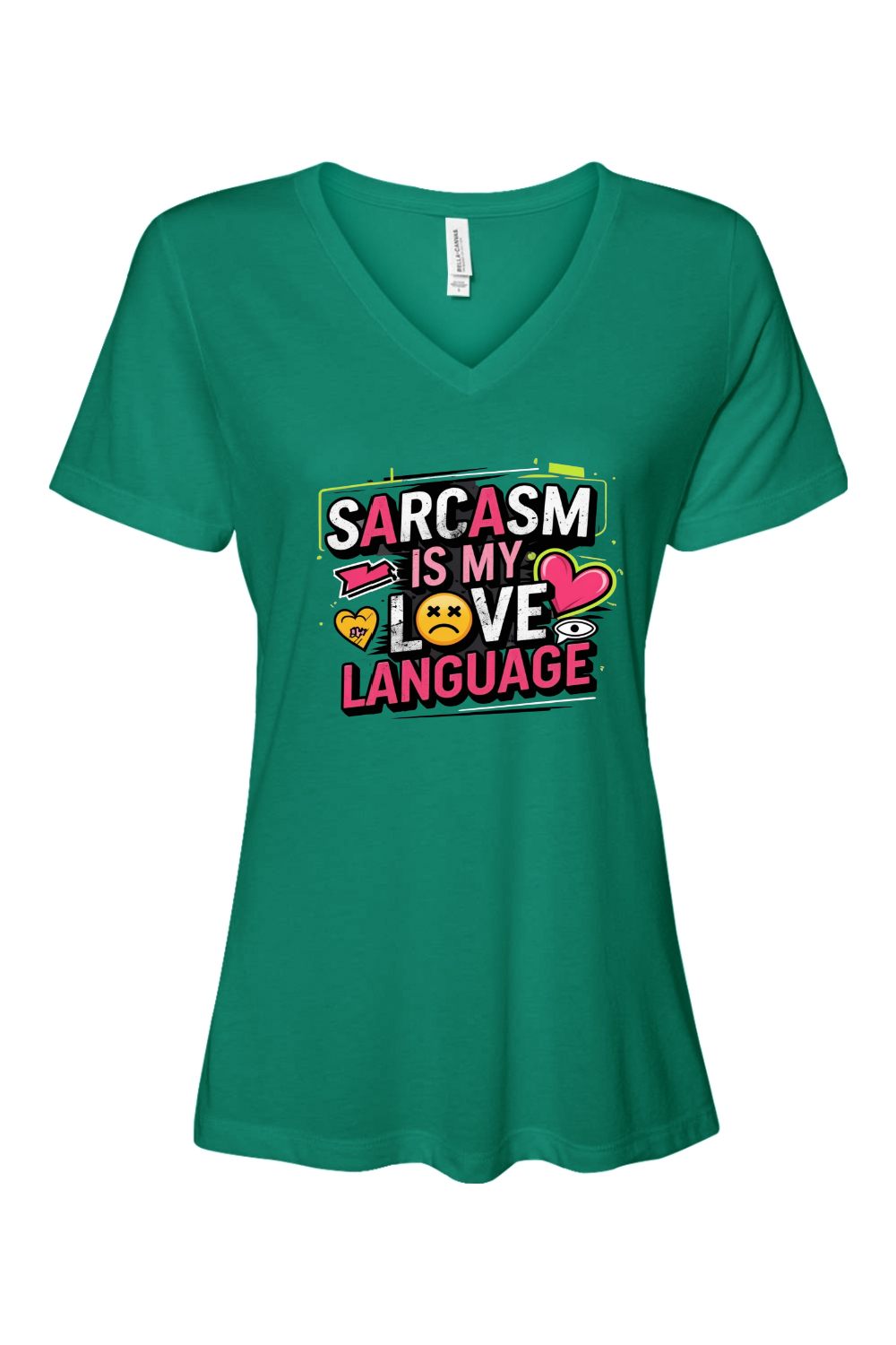 Relaxed Fit Women's V-Neck T-Shirt - Sarcasm Love Language