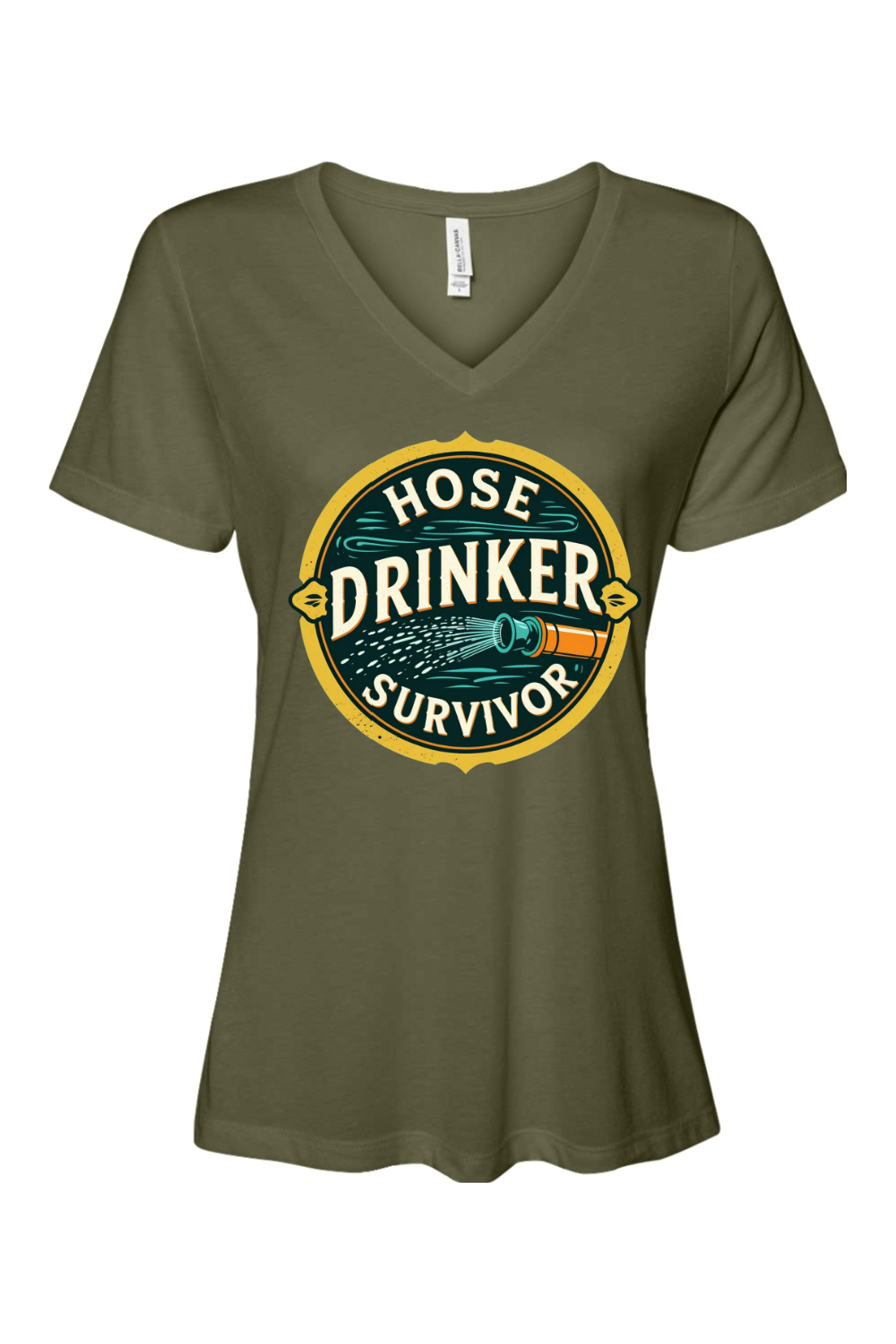 Relaxed Fit Women's V-Neck T-Shirt - Hose Drinker Survivor