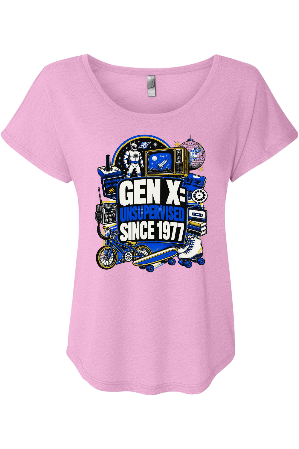 GEN X UNSUPERVISED SINCE 1977 Women's Triblend Dolman Tee