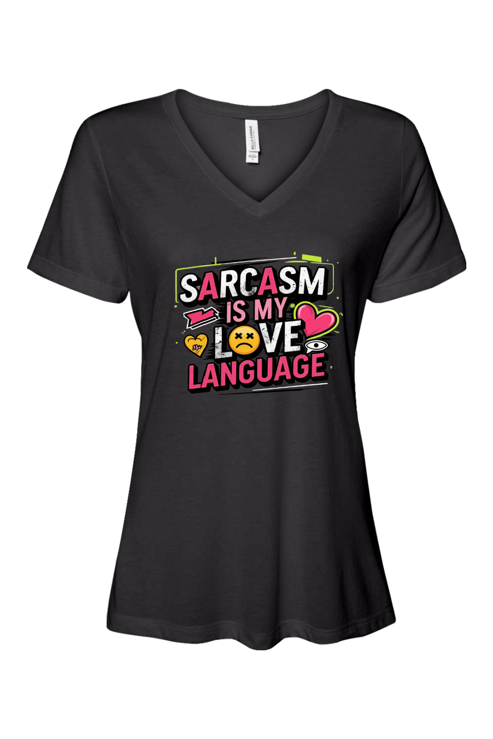 Relaxed Fit Women's V-Neck T-Shirt - Sarcasm Love Language