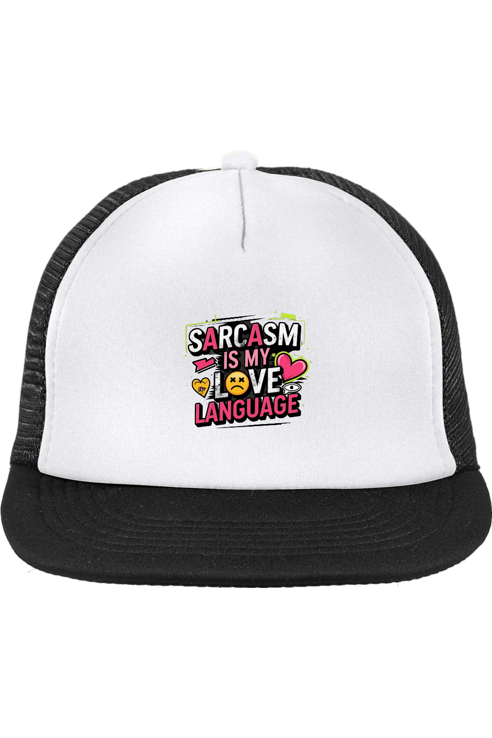 Trucker Style Snapback Cap with Sarcasm Design