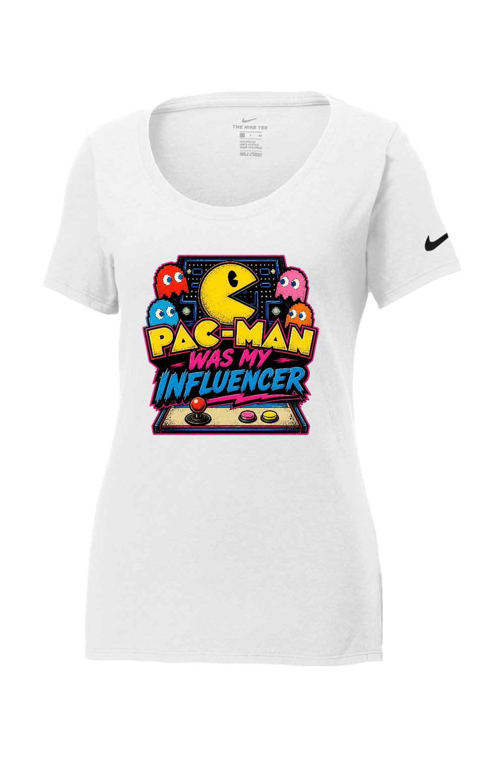Nike Ladies Core Cotton Scoop Neck Tee: Pac-Man Was My Influencer