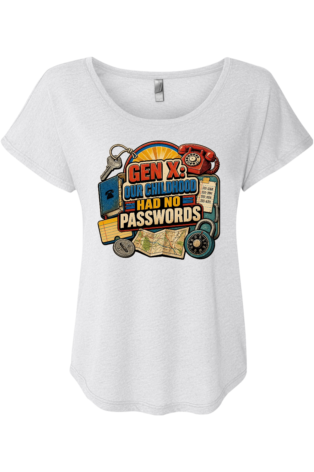 GEN X OUR CHILDHOOD HAD NO PASSWORDS Women's Triblend Dolman Tee