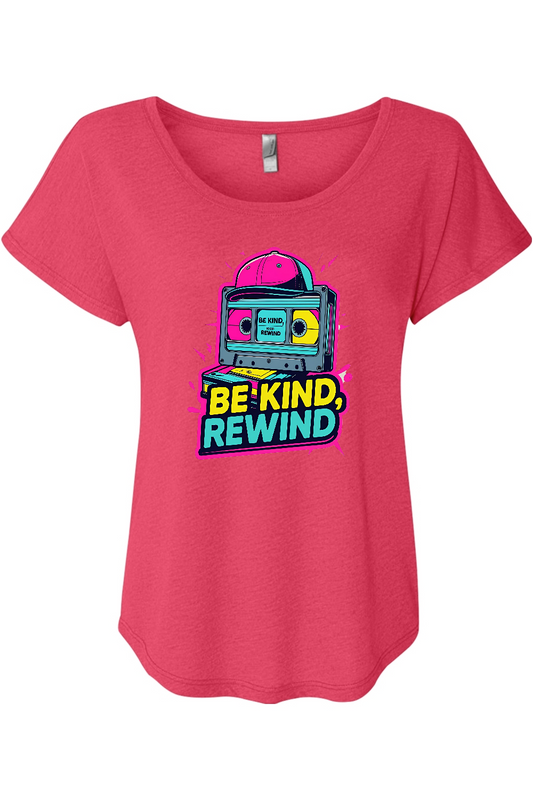 Be Kind Rewind Women's Triblend Dolman Tee