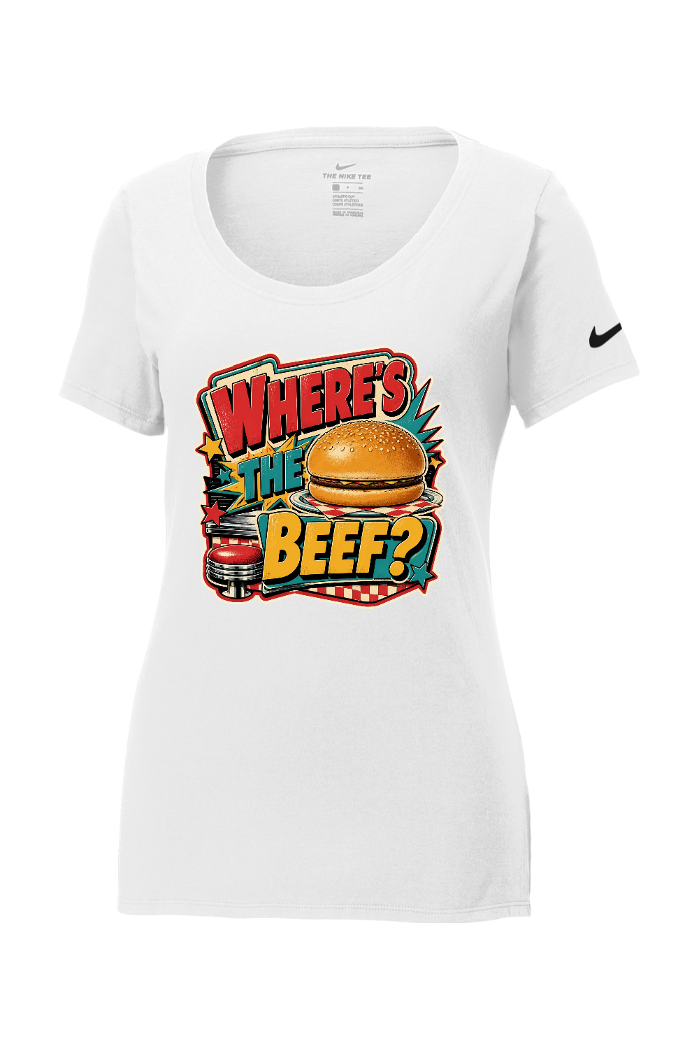 Nike Ladies Core Cotton Scoop Neck Tee: WHERE’S THE BEEF