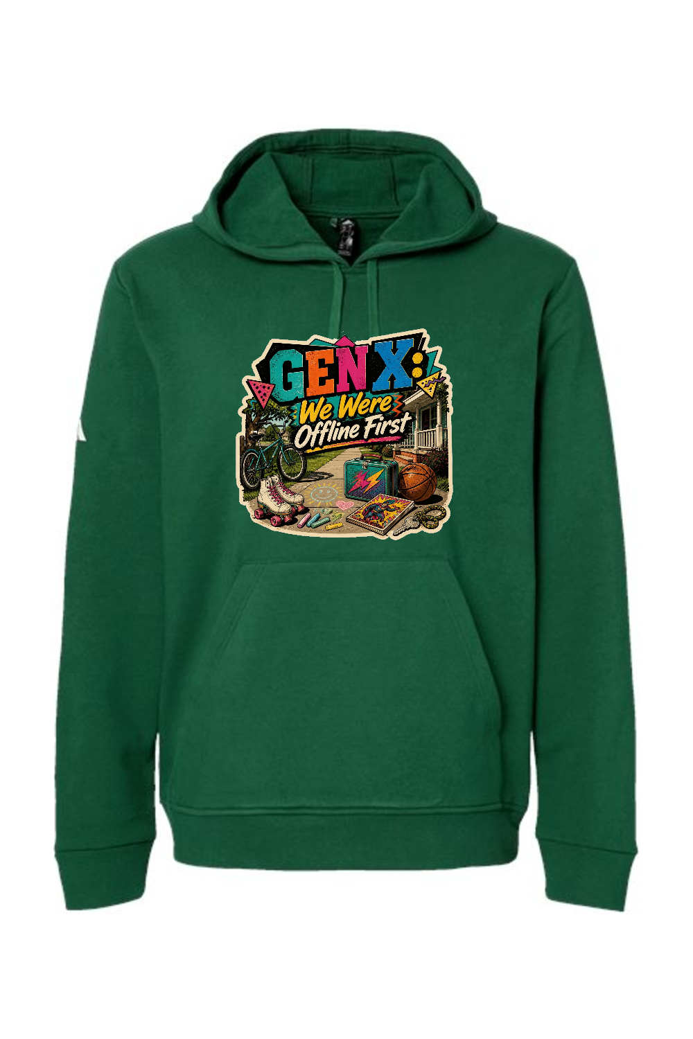 Adidas Fleece Hooded Sweatshirt: GEN X We Were Offline First