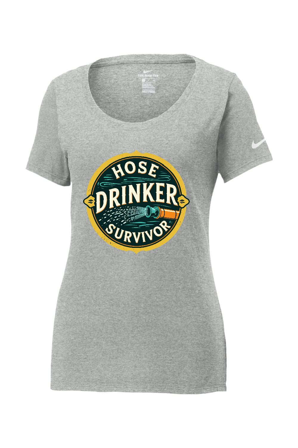 Nike Ladies Core Cotton Scoop Neck Tee: Hose Drinker Survivor