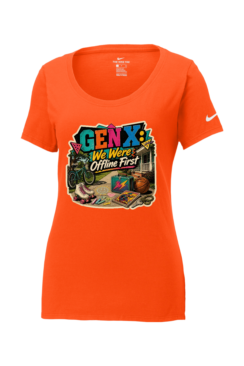 Nike Ladies Core Cotton Scoop Neck Tee: GEN X We Were Offline First