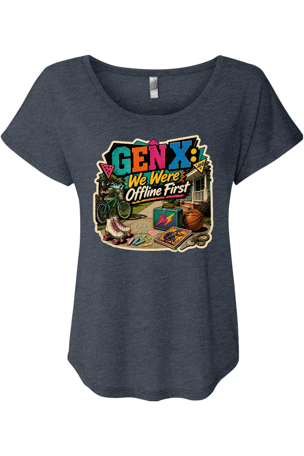 GEN X We Were Offline First Women's Triblend Dolman Tee