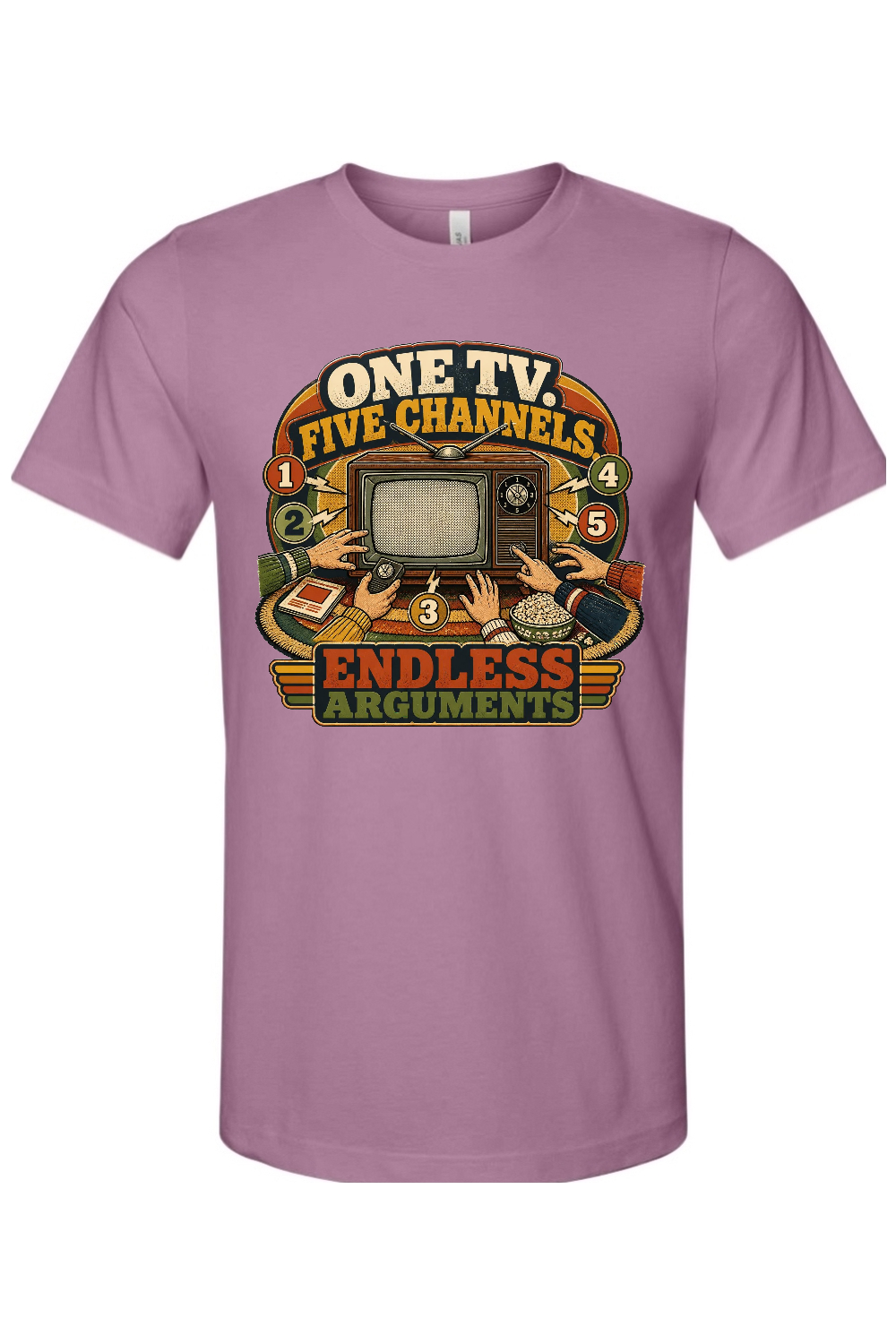 ONE TV. FIVE CHANNELS. ENDLESS ARGUMENTS Gen X Edition Tee