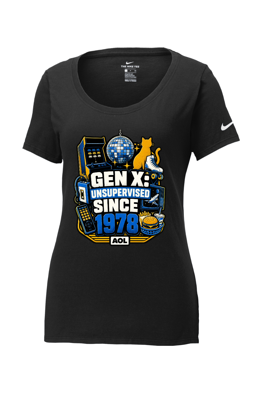 Nike Ladies Core Cotton Scoop Neck Tee: GEN X UNSUPERVISED SINCE 1978