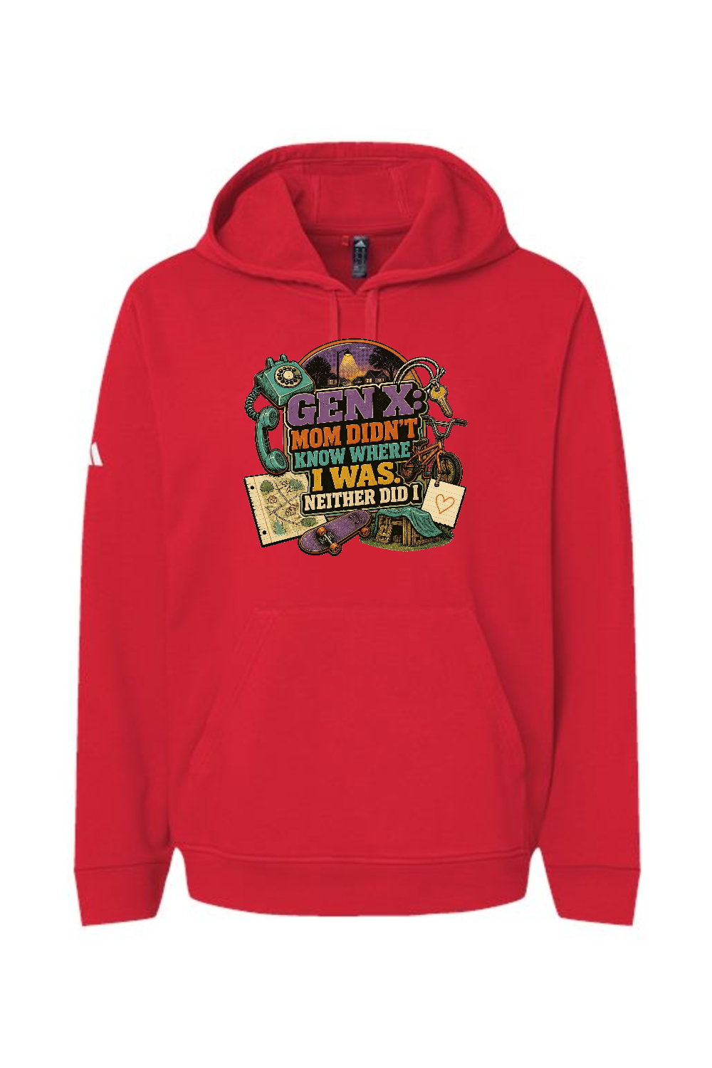 Adidas Fleece Hooded Sweatshirt: GEN X Mom Didn't Know Where I was. Neither Did I