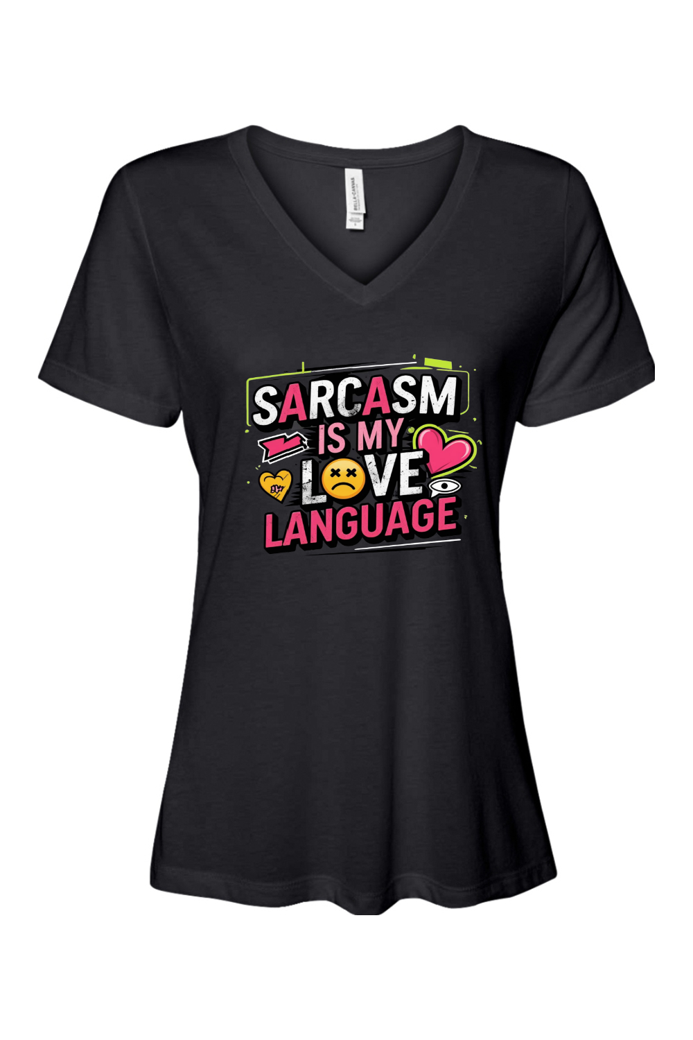 Relaxed Fit Women's V-Neck T-Shirt - Sarcasm Love Language