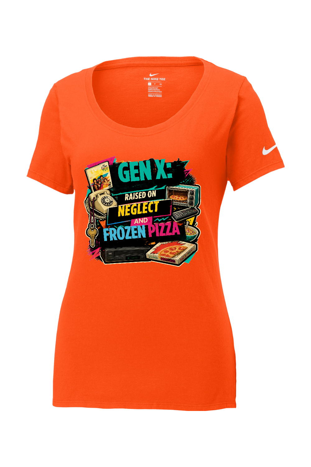 Nike Ladies Core Cotton Scoop Neck Tee: GEN X Raised on neglect and frozen pizza