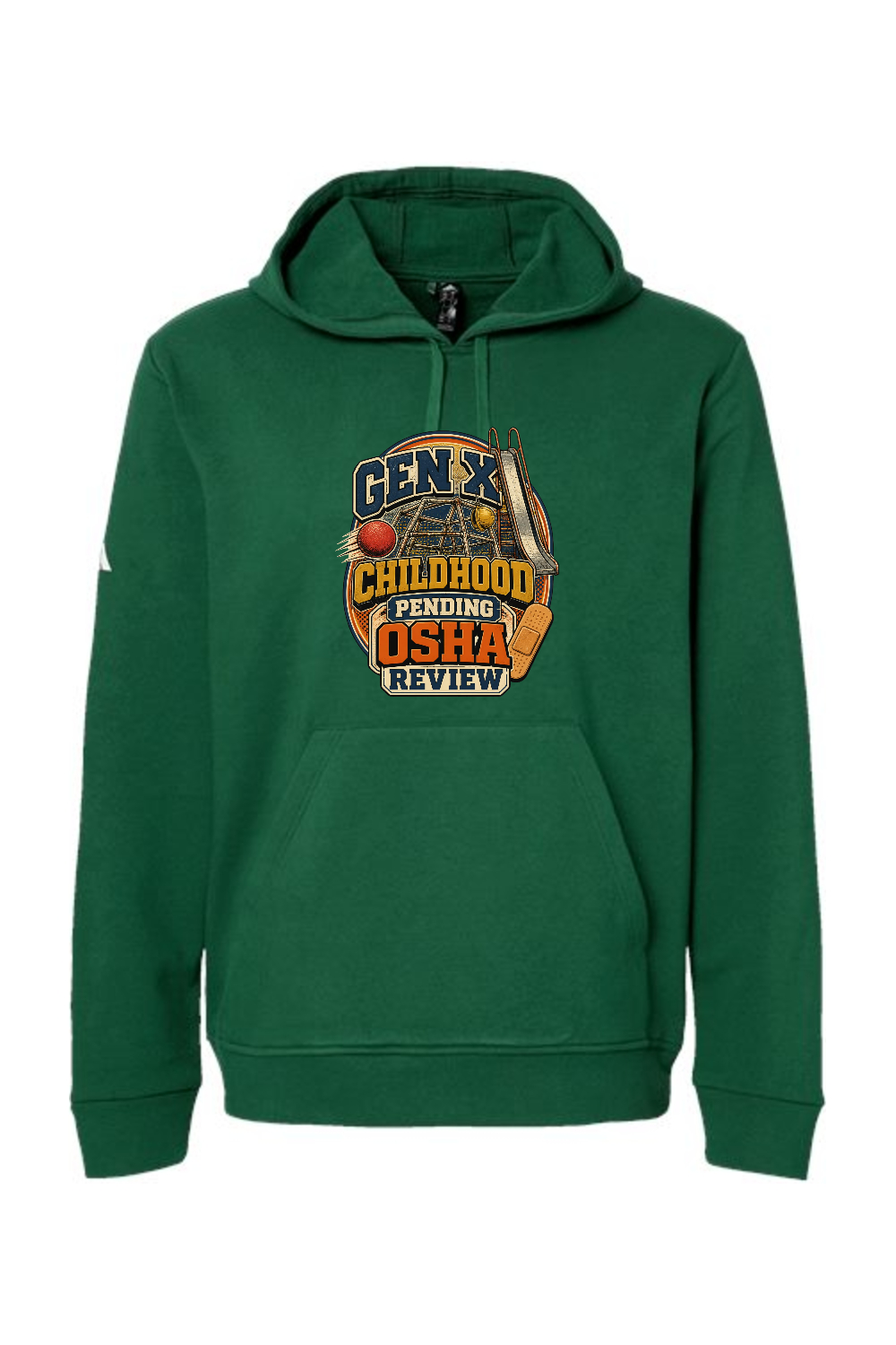 Adidas Fleece Hooded Sweatshirt: GEN X Childhood Pending OSHA Review