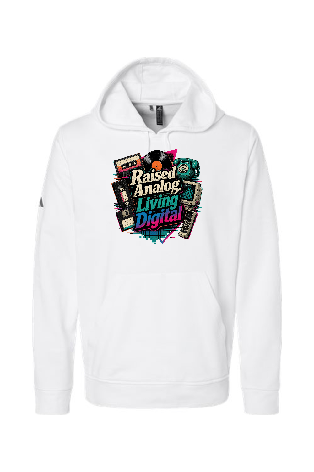 Adidas Fleece Hooded Sweatshirt: Raised Analog. Living Digital