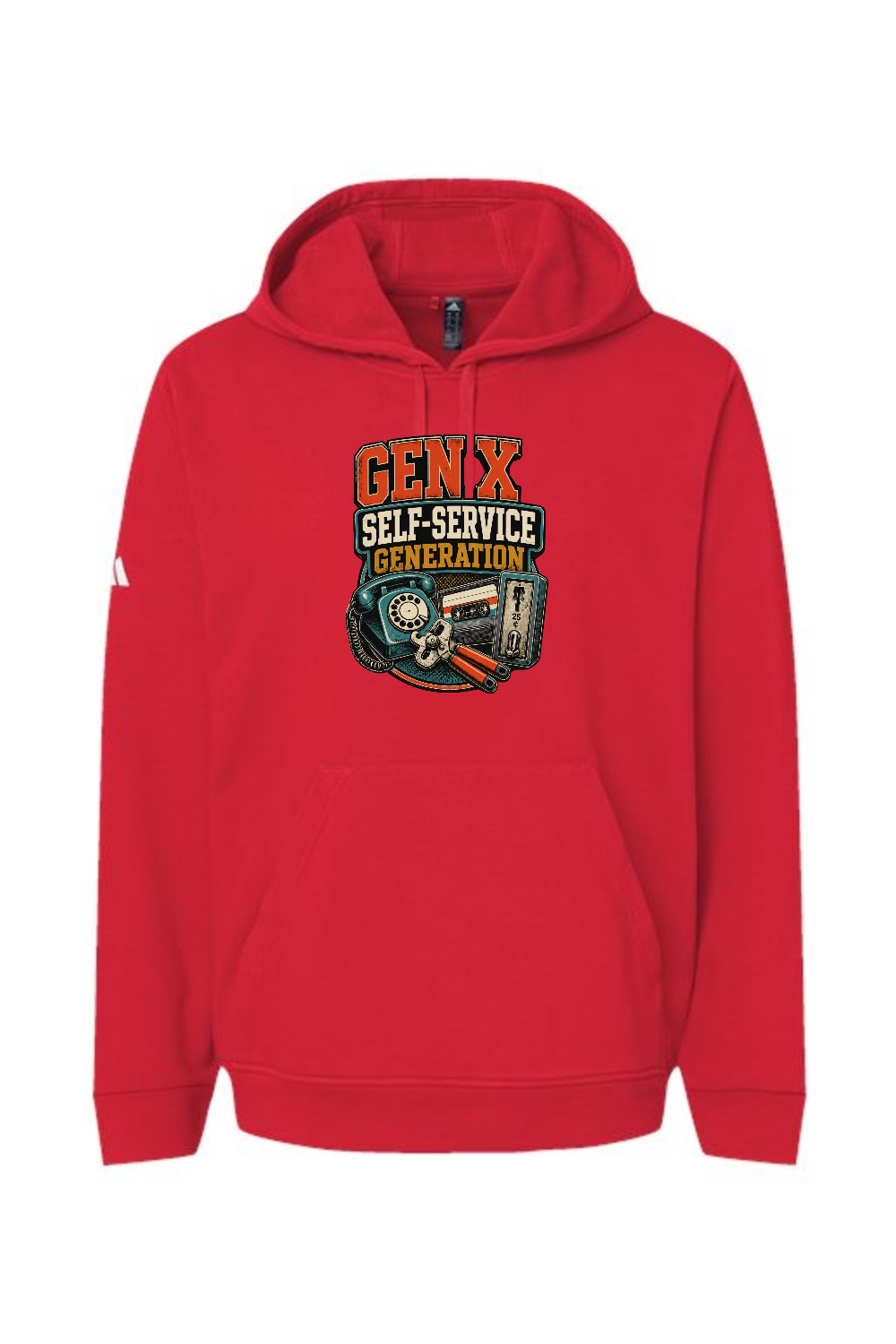 Adidas Fleece Hooded Sweatshirt: GEN X Self Service Generation
