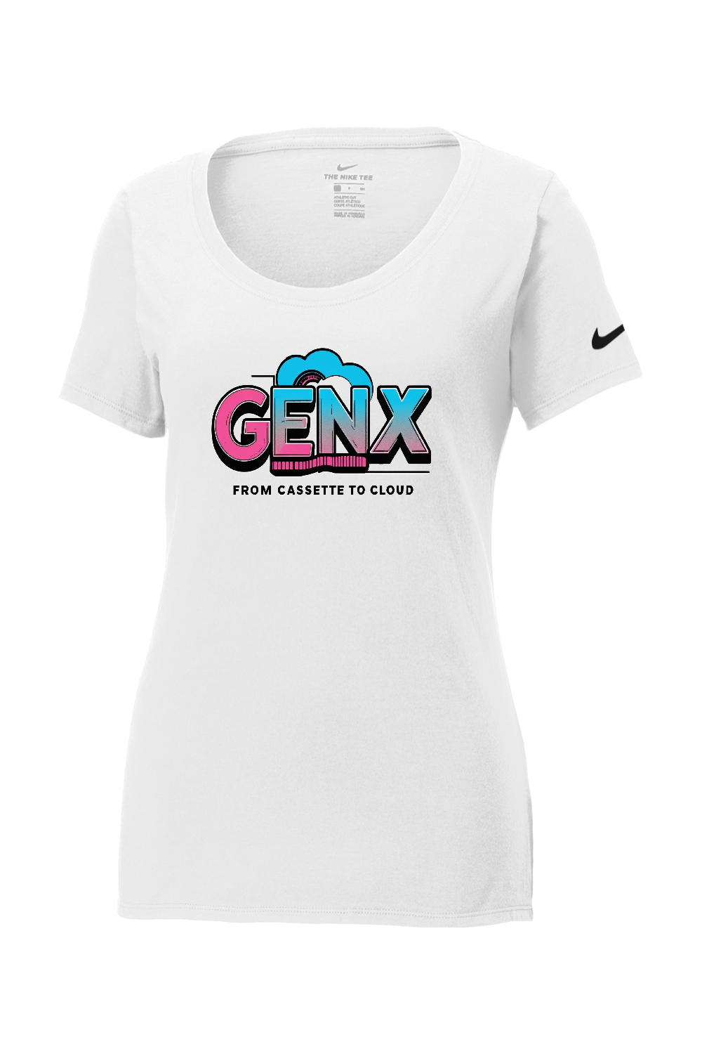 Nike Ladies Core Cotton Scoop Neck Tee: GENX-From Cassette To Cloud