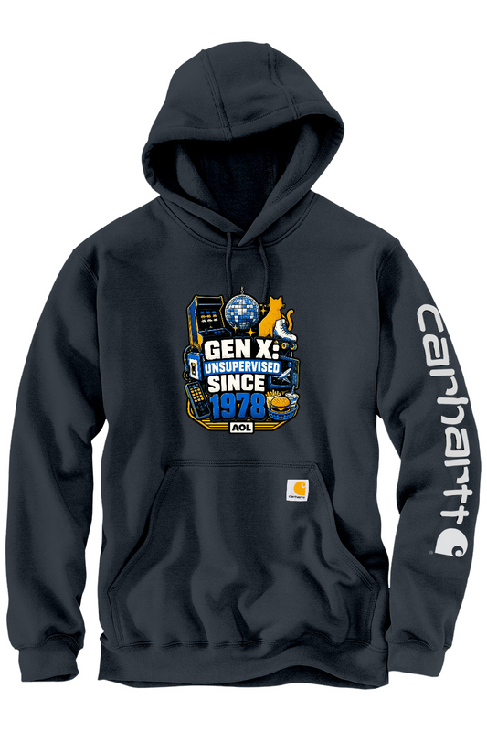 Carhartt Midweight Hooded Sweatshirt: GEN X Unsupervised Since 1978