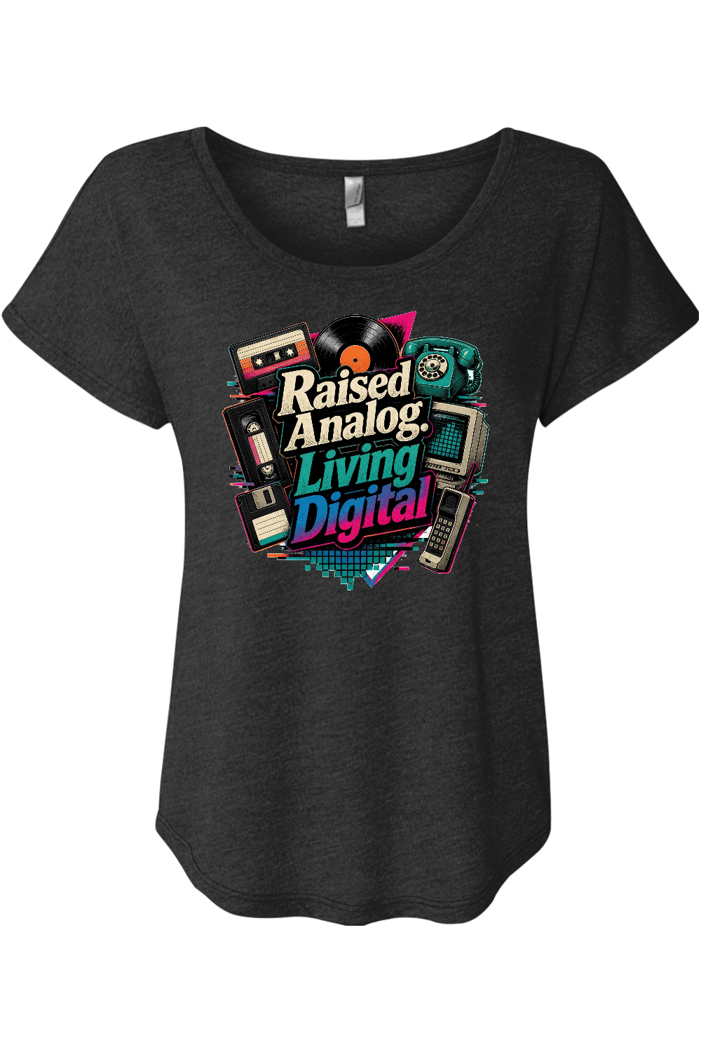 Raised Analog. Living Digital Women's Triblend Dolman Tee