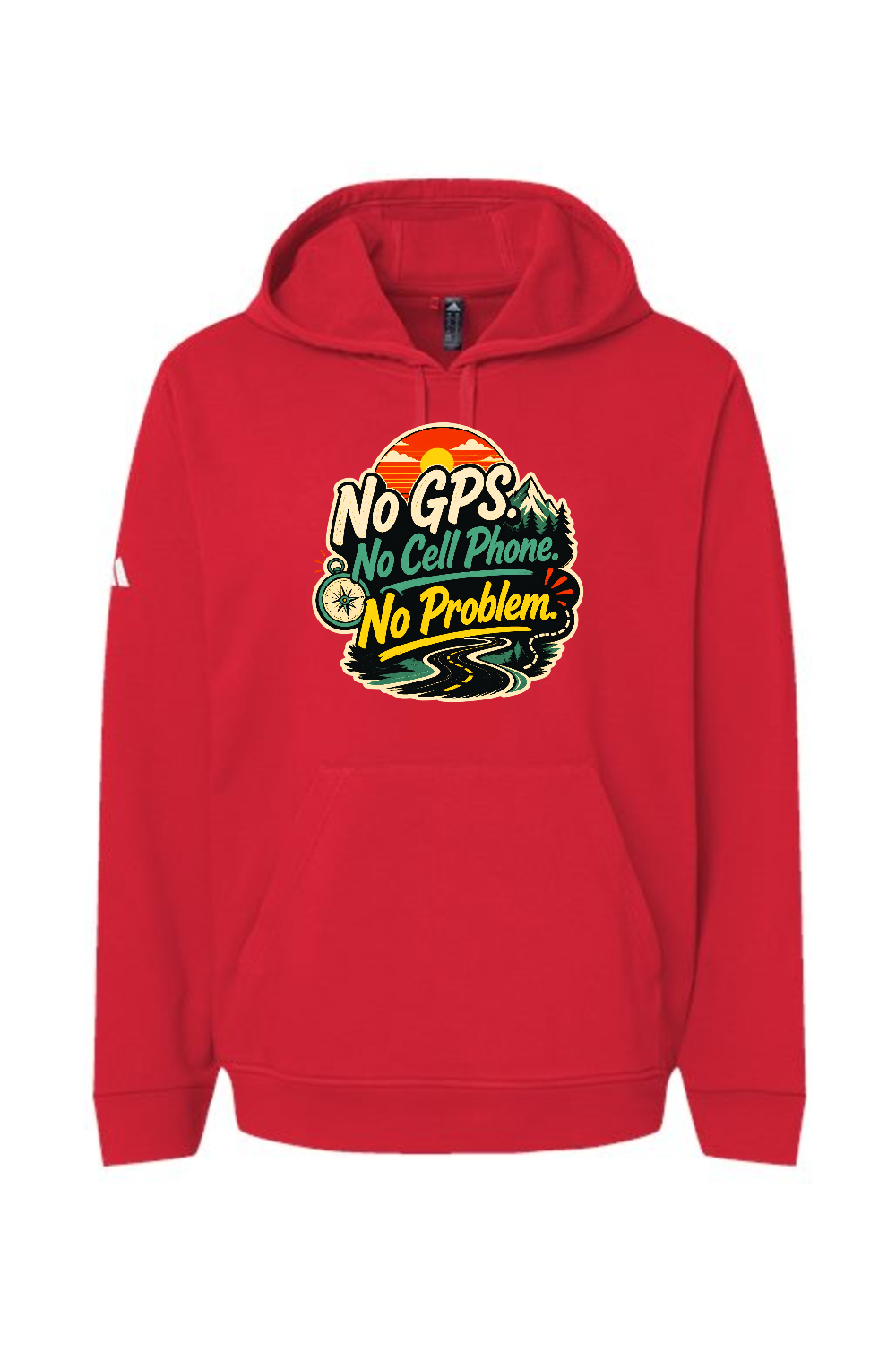 Adidas Fleece Hooded Sweatshirt: No GPS No Cell Phone No Problem