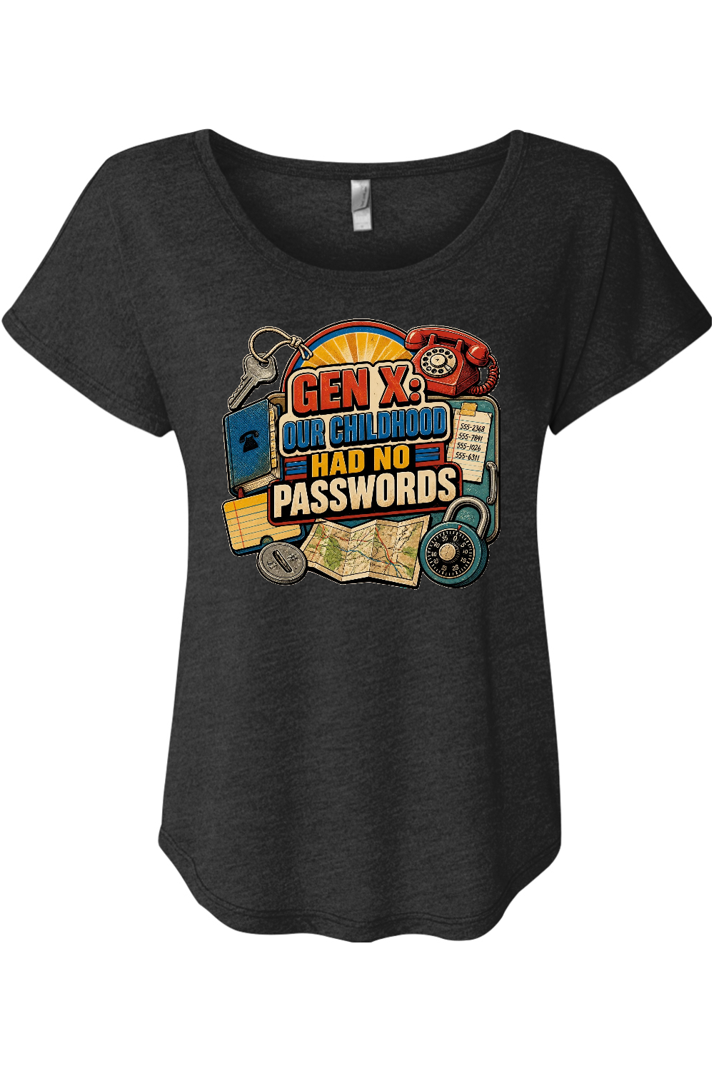 GEN X OUR CHILDHOOD HAD NO PASSWORDS Women's Triblend Dolman Tee