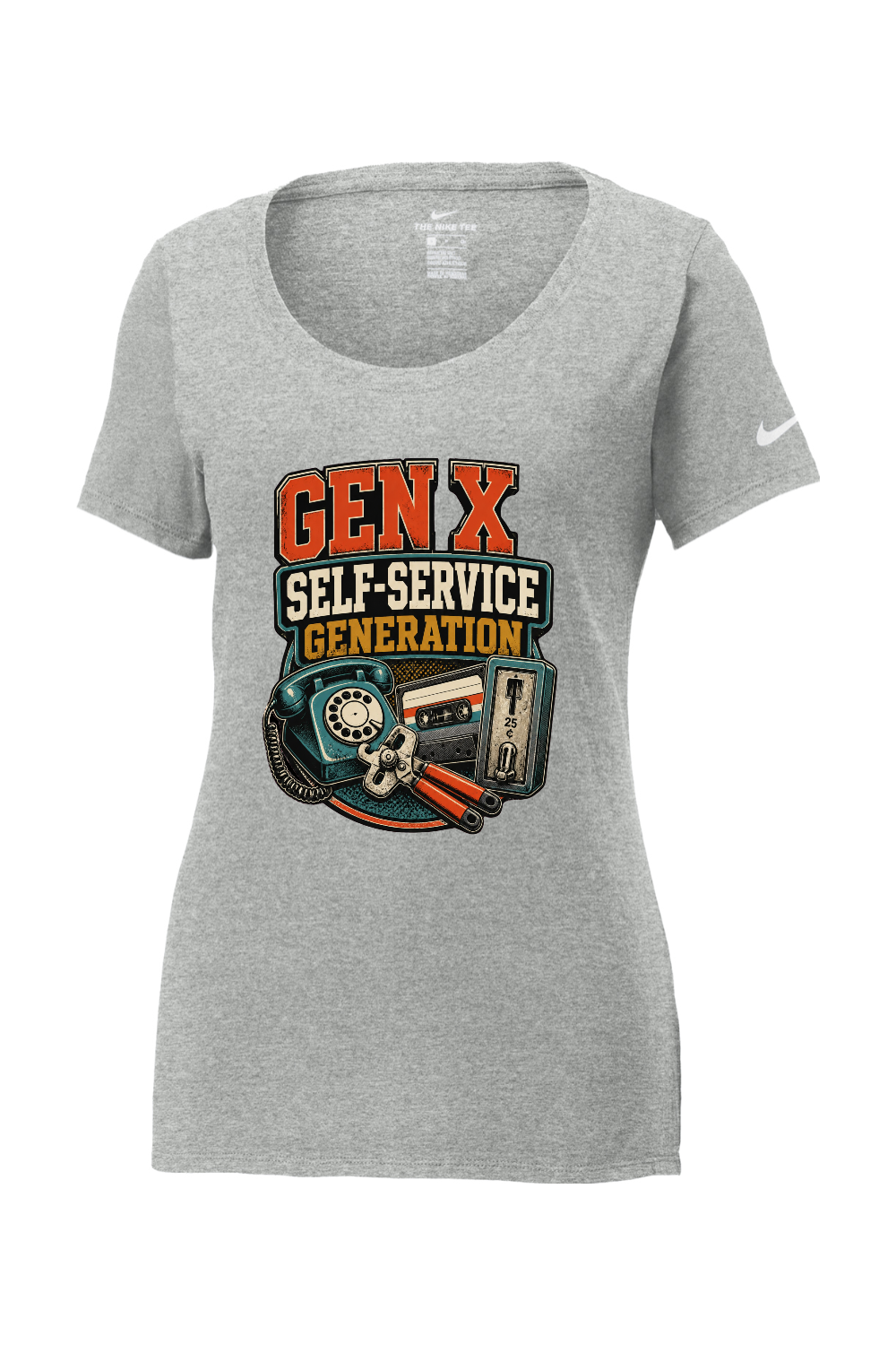 Nike Ladies Core Cotton Scoop Neck Tee: GEN X Self Service Generation