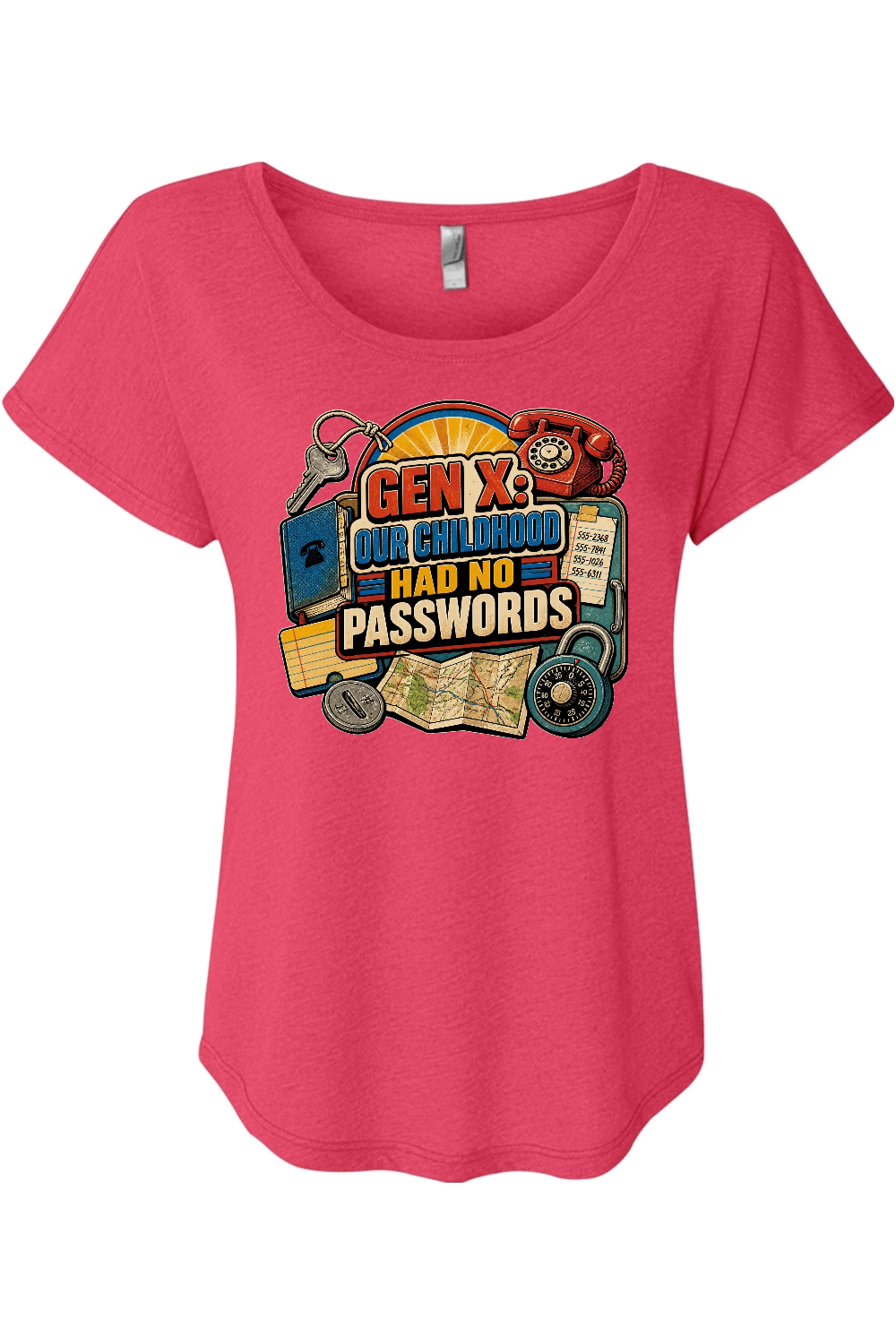 GEN X OUR CHILDHOOD HAD NO PASSWORDS Women's Triblend Dolman Tee